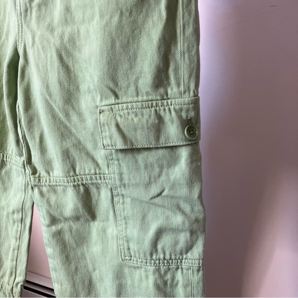 Reformation Jeans Bailey High Waist Green Organic Cotton Utility Pants size 28 - Picture 8 of 10